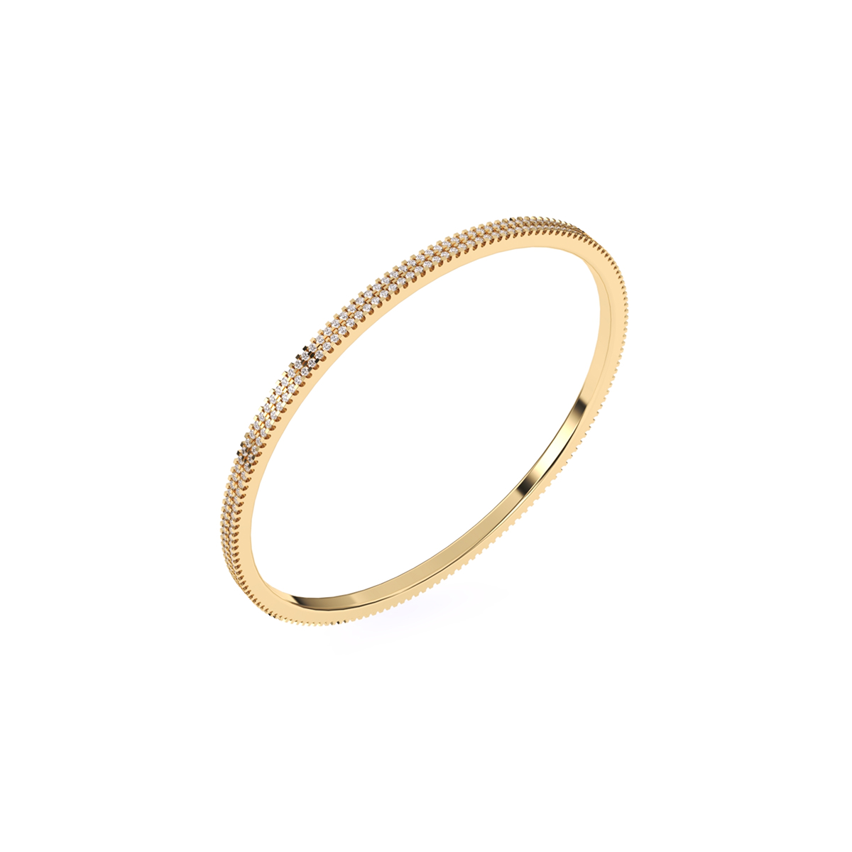 Delicate Two Row Round Diamond Bangle